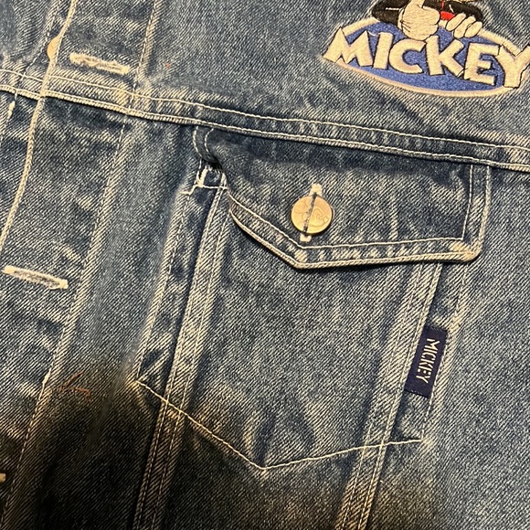 Vintage Mickey Mouse Chore Work Denim Blue Jean Trucker Jacket Men’s Size Medium - Picture 4 of 6